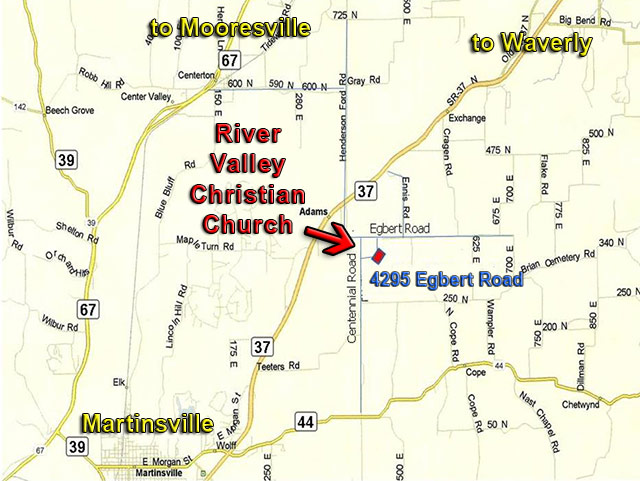 Map of River Valley Christian Church martinsville Indiana